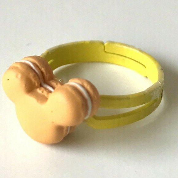 Disney Mickey Mouse Ears Ring Size 5 6 7 Macaroon Snacks Peach Yellow - Picture 4 of 8